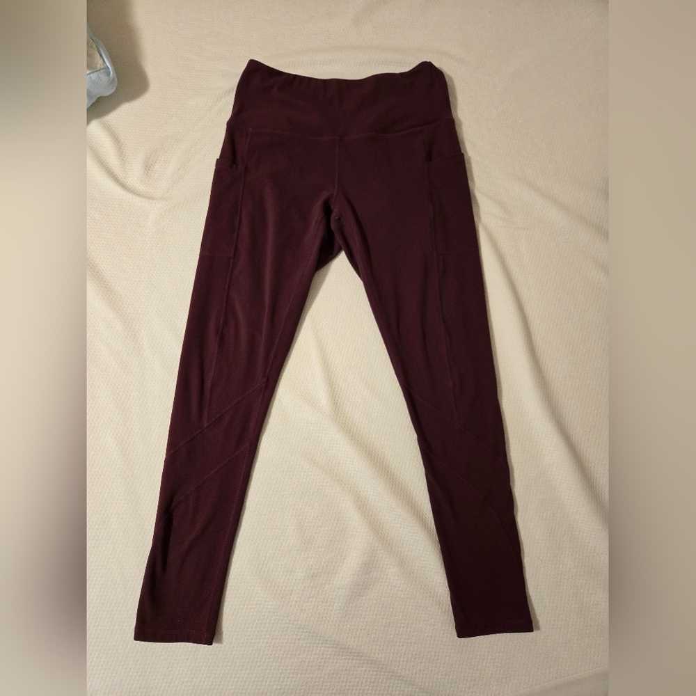 Burgundy High-Waisted Leggings